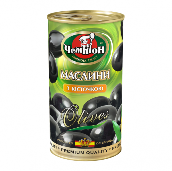 Маслини з кісточкою ЧЕМПІОН, 350 г